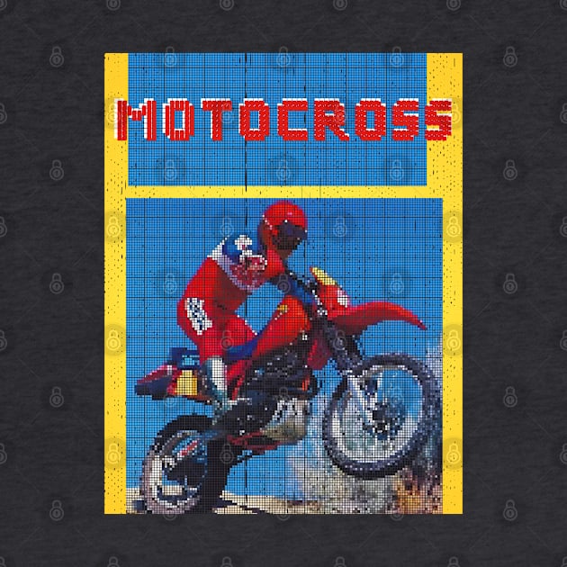 1980's Motocross Pixel Shirt by TommySniderArt